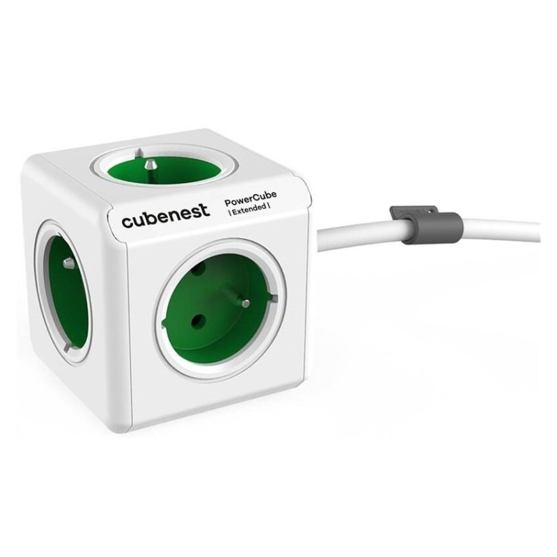 Cubenest - PowerCube, 1.5m, Extended, zelená, POWERCUBE, 5x zásuvka