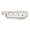 Síťový kabel 230V prodlužovací, CEE7 (vidlice) - zásuvka 4x, 3m, VDE approved, bílý, DOPRODEJ