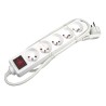 Síťový kabel 230V prodlužovací, CEE7 (vidlice) - zásuvka 5x, 10m, VDE approved, bílá, s vypínačem, DOPRODEJ