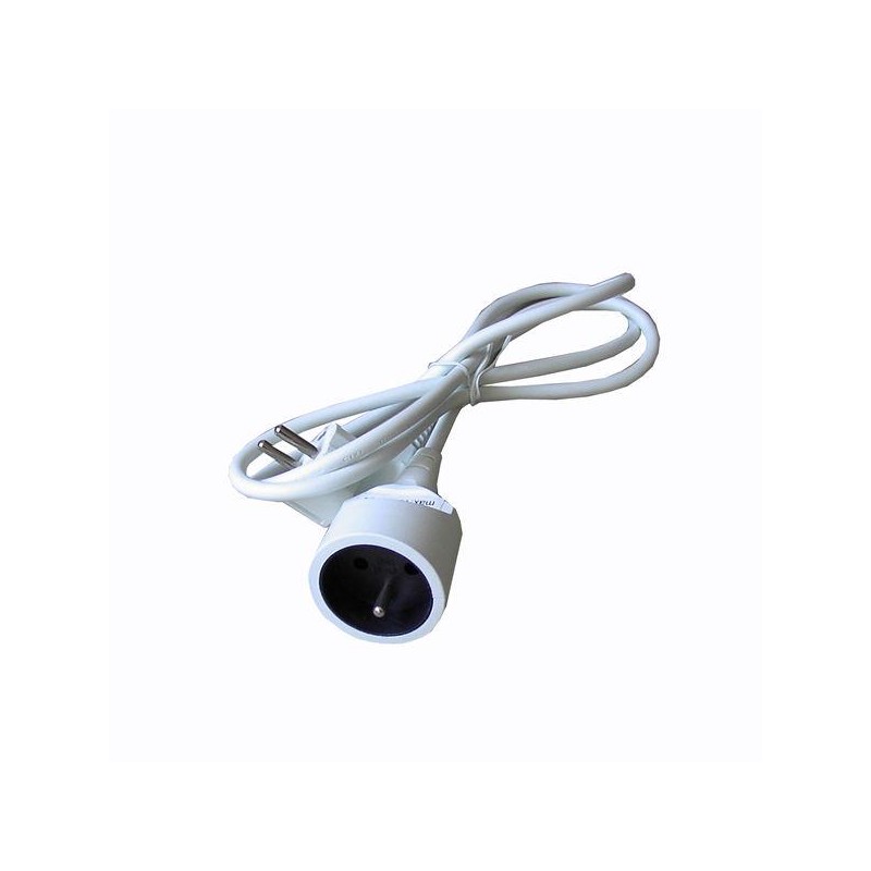 Síťový kabel 230V prodlužovací, CEE7 (vidlice) - zásuvka, 5m, VDE approved, bílá