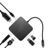USB-C (3.0) hub 7-port, AK-61, šedý, Green Cell, 3xUSB 3.0, HDMI 4K (30Hz), Ethernet 1Gbps, USB-C