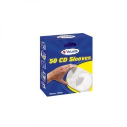 Box na 1 ks CD, papír, bílý, Verbatim, 50-pack