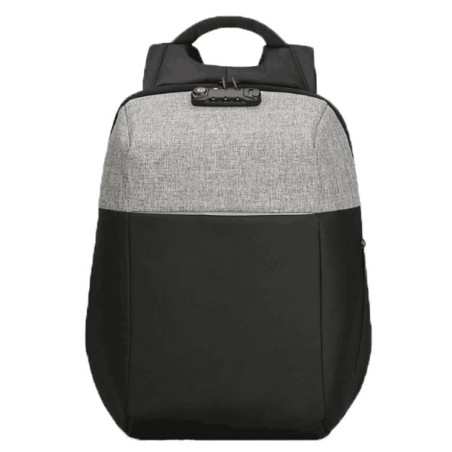 Batoh na notebook 15,6", NB008, černo-šedý z polyesteru/polyethylenu/nylonu, není snadné vykrást, DOPRODEJ