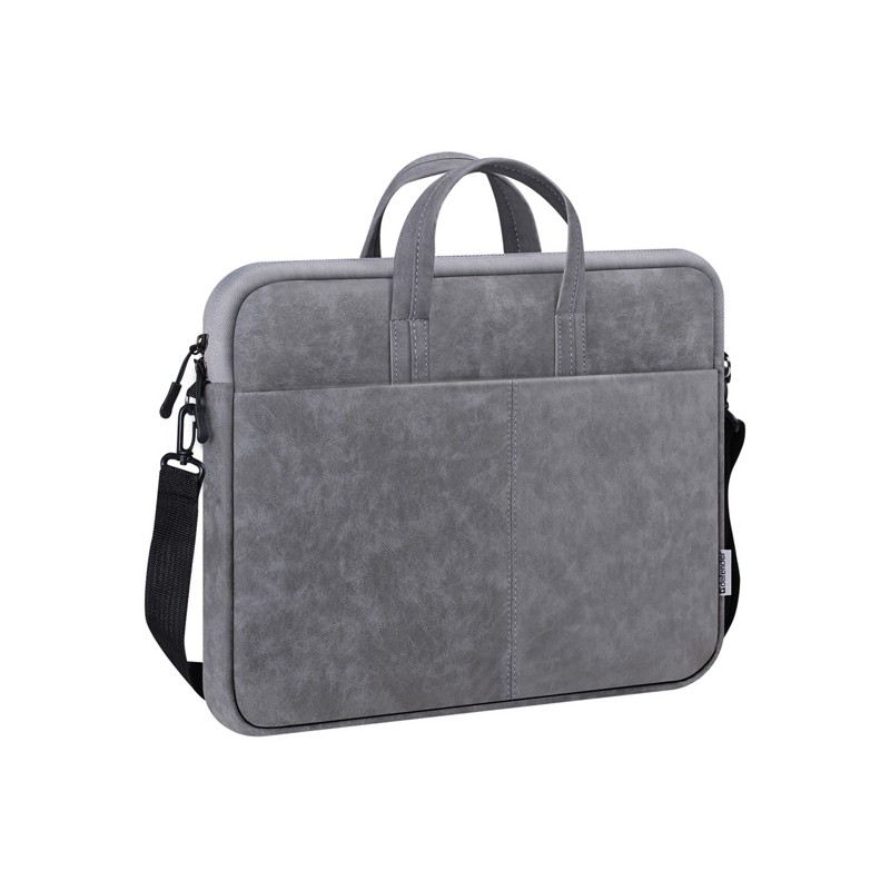 Taška na notebook 15,6", SOLID, šedá z imitace kůže, Defender