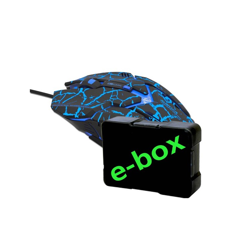 E-blue Auroza Gaming Myš drátová, černá, 4000DPI, e-box