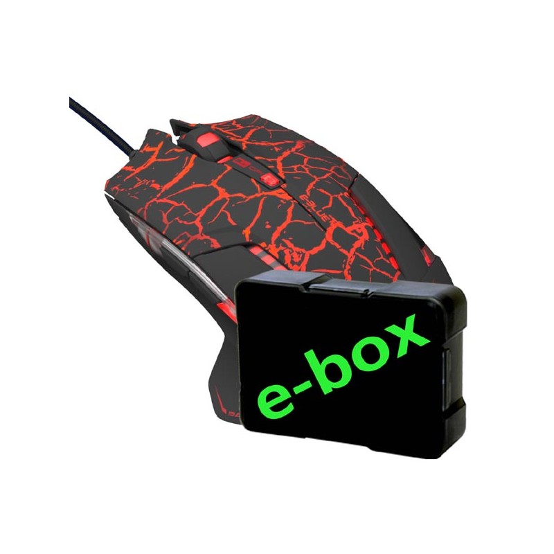 E-blue Mazer Pro Myš drátová, černo-červená, 2500DPI, e-box