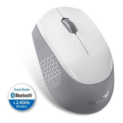 GENIUS myš NX-8000S BT/ duální Bluetooth + 2,4GHz/ 1200 dpi/ bezdrátová/ tichá/ bílošedá
