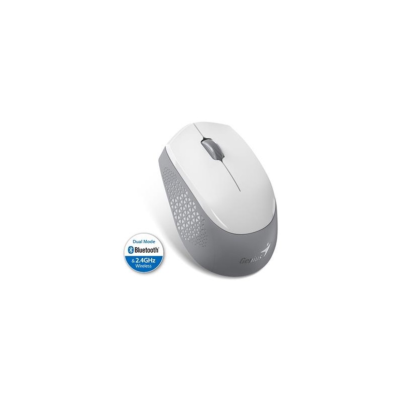 GENIUS myš NX-8000S BT/ duální Bluetooth + 2,4GHz/ 1200 dpi/ bezdrátová/ tichá/ bílošedá