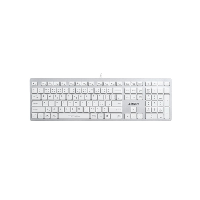 A4tech Klávesnice FX50, kancelářská klávesnice, membránová, bezdrátová, CZ/SK, Bílá
