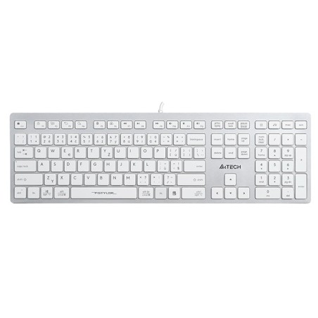A4tech Klávesnice FX50, kancelářská klávesnice, membránová, bezdrátová, CZ/SK, Bílá