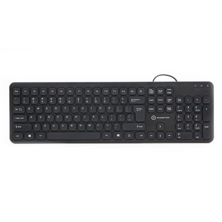 Powerton LIFE SLIM Klávesnice drátová (USB) US, černá