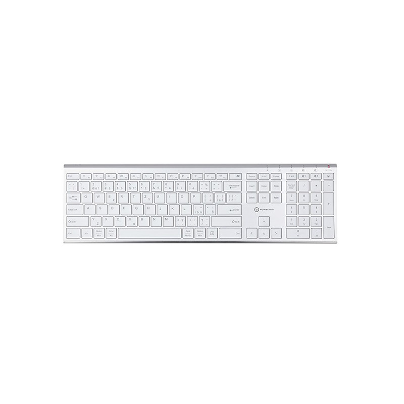 Powerton LIFE ULTRASLIM Klávesnice bezdrátová CZ/SK, stříbrná