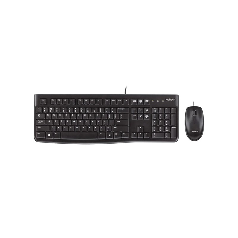 Logitech MK120 sada klávesnice drátová (USB) US, černá s drátovou optickou myší, klasická