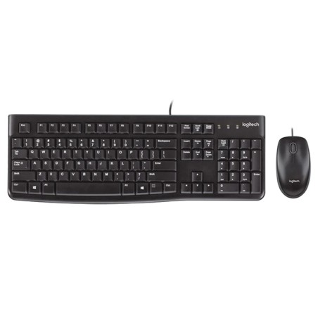 Logitech MK120 sada klávesnice drátová (USB) US, černá s drátovou optickou myší, klasická