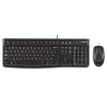 Logitech MK120 sada klávesnice drátová (USB) US, černá s drátovou optickou myší, klasická