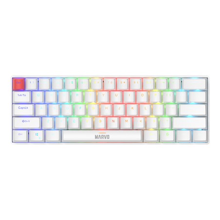 Marvo SABER 61 klávesnice drátová (USB) US, bílá mechanická