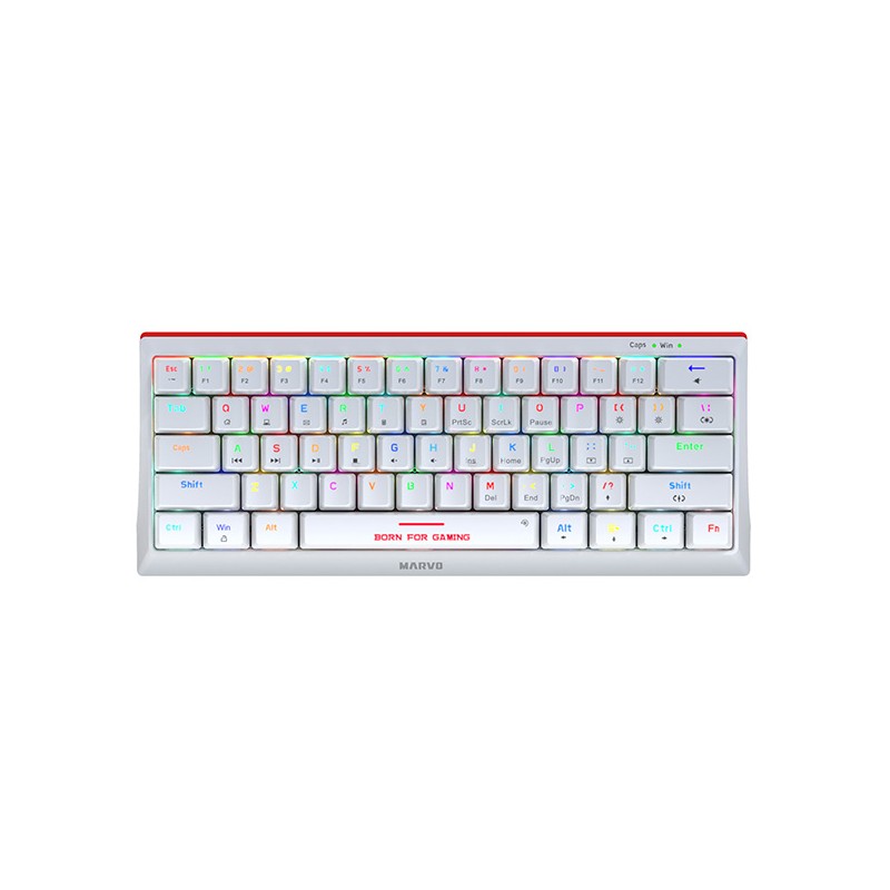 Marvo HECATE 61R klávesnice drátová (USB) US, bílá mechanická