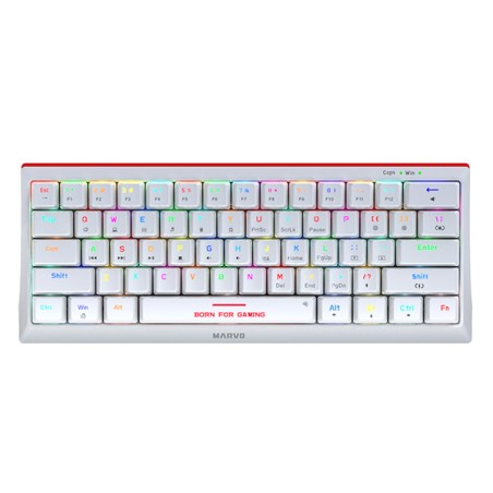 Marvo HECATE 61R klávesnice drátová (USB) US, bílá mechanická