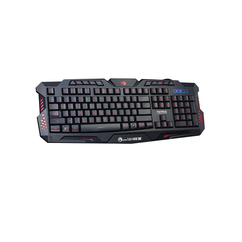 Marvo K636 klávesnice drátová (USB) US, černá