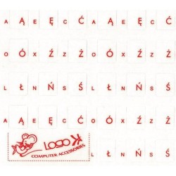 Přelepky Logo na klávesnice, červené, polské, cena za 1 ks