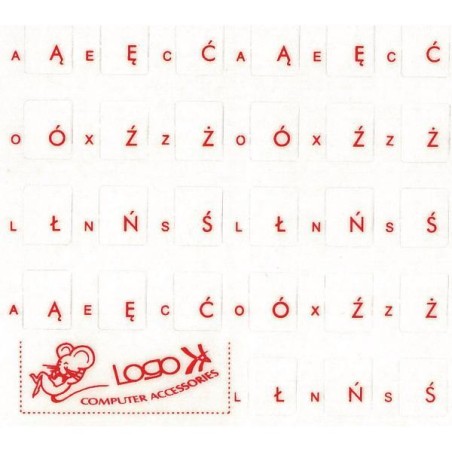 Přelepky Logo na klávesnice, červené, polské, cena za 1 ks