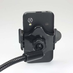 Držák mobilu,PDA,GPS Logo kloubový, do auta, nastavitelná šířka, černý, plast, s USB adaptérem 1.5 A, černá, mobil