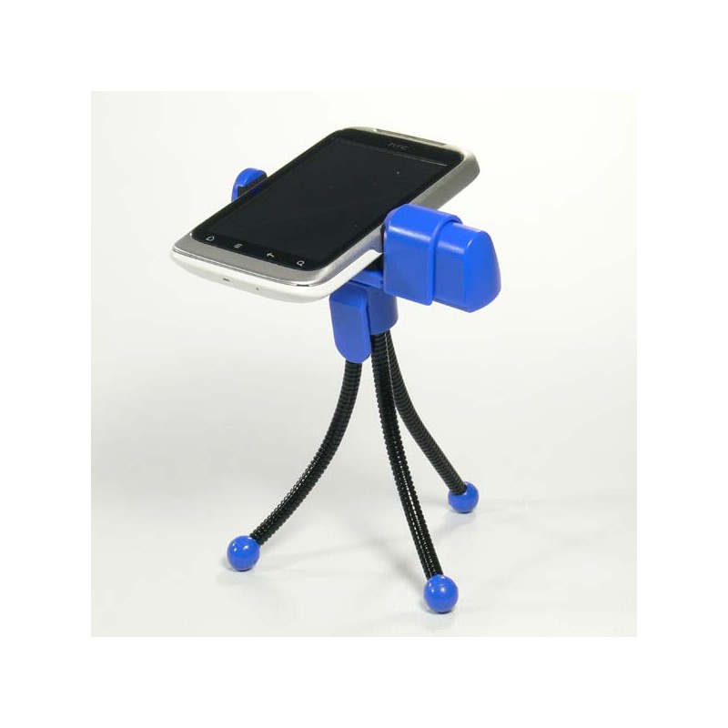 Držák mobilu Logo na stůl, modrý, termoplast, pro jakýkoliv mobilní telefon, modrá, mobil