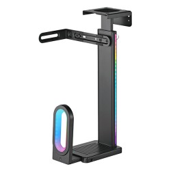 Ultradesk FLANK držák PC pod stůl, RGB podsvícení, černá