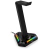 Genius GX-UH100 RGB podsvícený stojan na sluchátka, černý