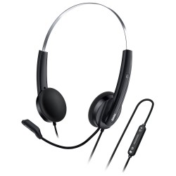 Genius HS-220U AI sluchátka s mikrofonem, drátová, černá, 2.0, uzavřená, USB - C