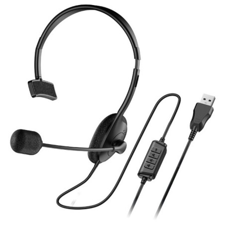 Genius HS-100U sluchátka s mikrofonem, drátová, černá, 2.0, náhlavní, USB