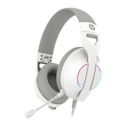 HP DHE-8003U sluchátka s mikrofonem, drátová, bílá, 7.1 surround (virtuálně), podsvícená, USB