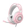 Marvo HG8936 sluchátka s mikrofonem, drátová, růžová, podsvícená, 3.5 mm jack + USB