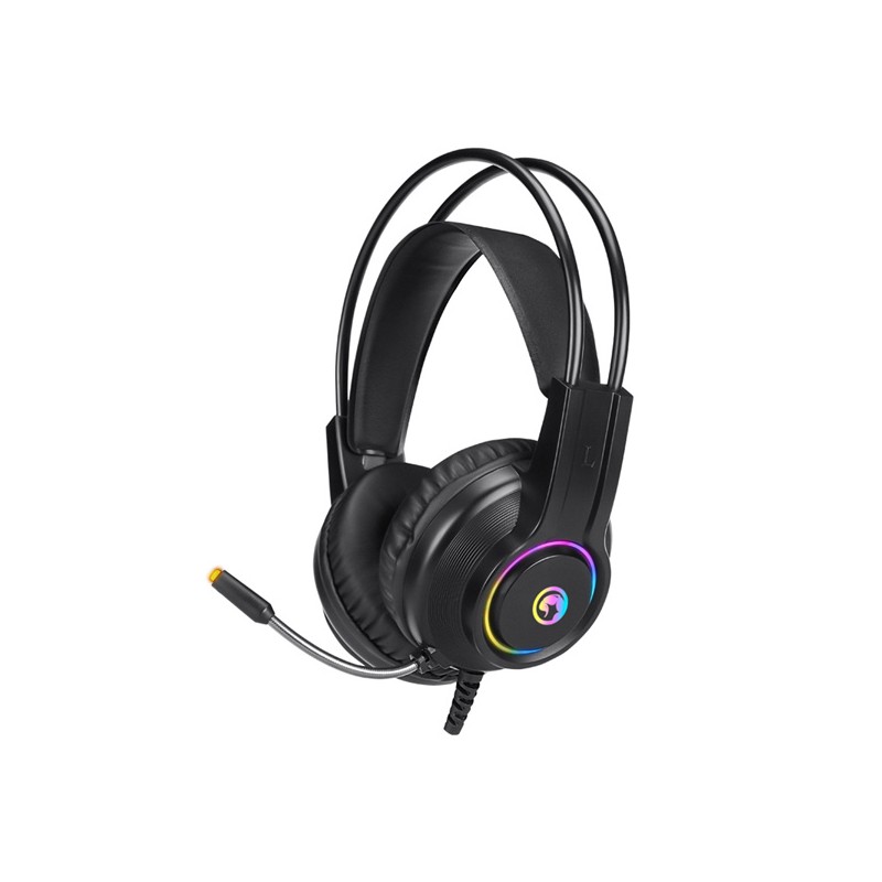 Marvo HG8935 sluchátka s mikrofonem, drátová, černá, podsvícená, USB