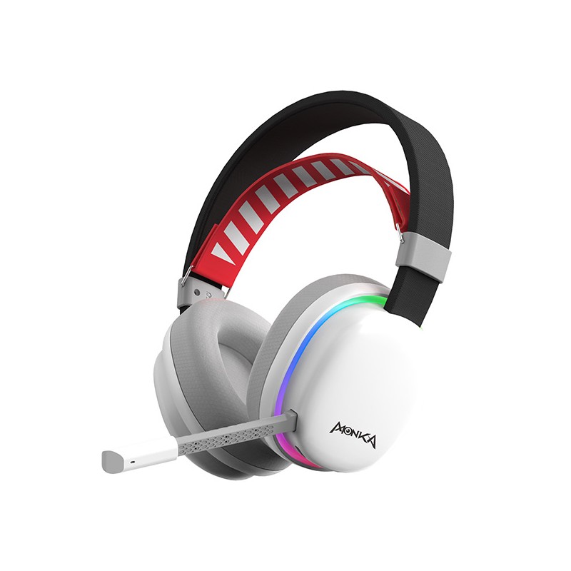Marvo MONKA ECHO sluchátka s mikrofonem, bílá, podsvícená, Tri-mode