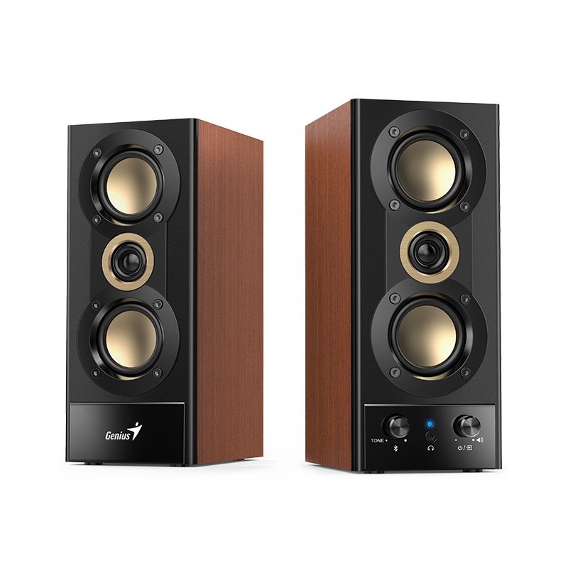 GENIUS reproduktory SP-HF800BT, 2.0, 20W, Bluetooth, 3.5mm Jack, dřevěné