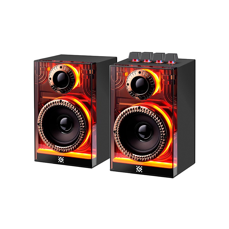 Defender reproduktory FUTURO, 2.0, 20W, černé, AUX/Bluetooth, podsvícené