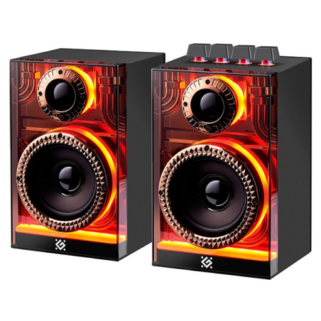 Defender reproduktory FUTURO, 2.0, 20W, černé, AUX/Bluetooth, podsvícené