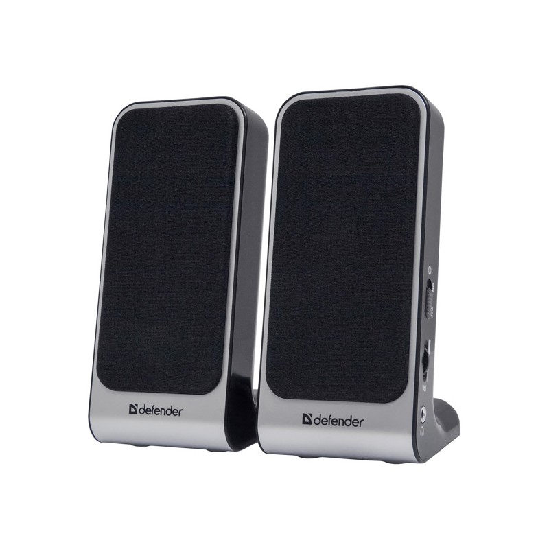 Defender reproduktory SPK-225, 2.0, 4W, šedé, regulace hlasitosti, magneticky stíněné pouzdro, konektor pro sluchátka