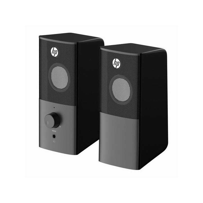 HP reproduktory DHS-2101, 2.0, 6W, černý, regulace hlasitosti, stolní, 3,5 mm jack (USB), DOPRODEJ