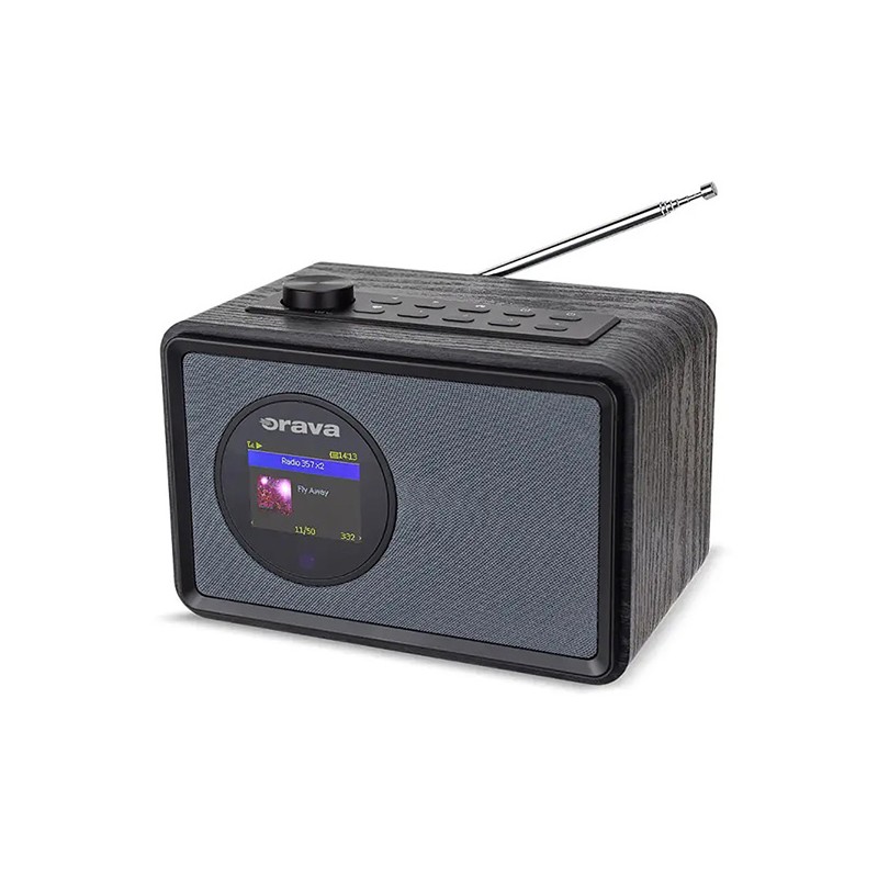 Orava Přenosný rádiopřijímač černý, regulace hlasitosti, přenosný, USB/FM/AUX/Bluetooth, Mp3, WAV