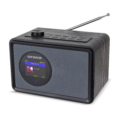 Orava Přenosný rádiopřijímač černý, regulace hlasitosti, přenosný, USB/FM/AUX/Bluetooth, Mp3, WAV