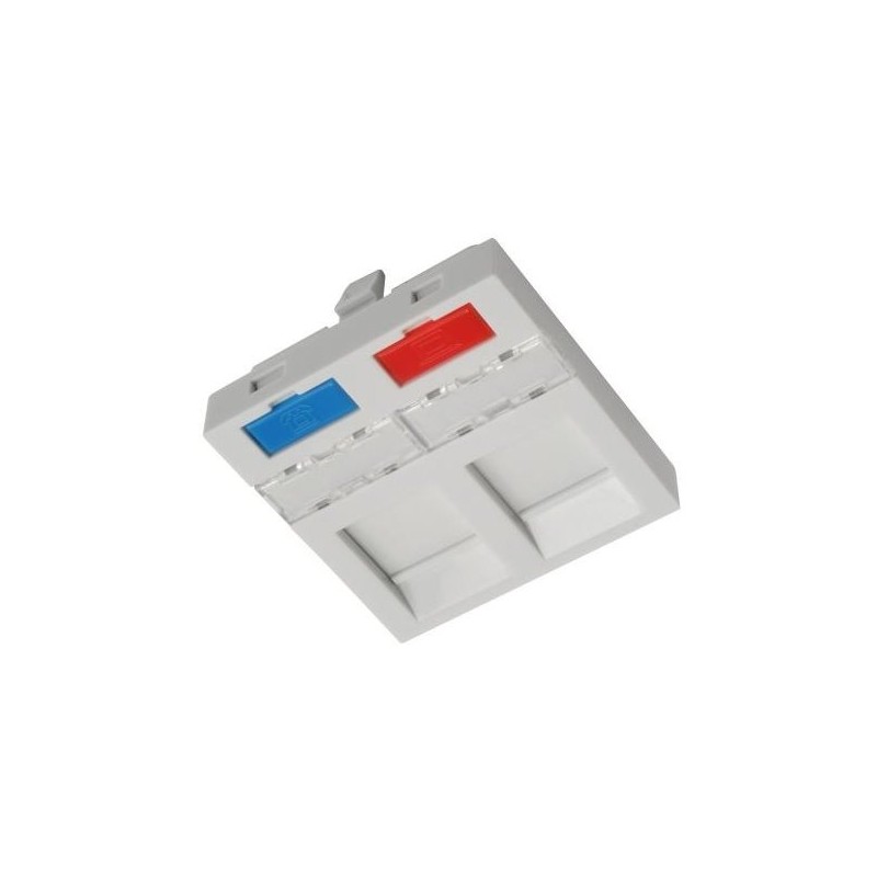 Modul French style Solarix 45x45mm pro 2 keystony přímý bílý