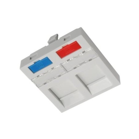Modul French style Solarix 45x45mm pro 2 keystony přímý bílý