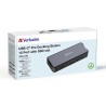 Dokovací stanice Verbatim, USB-C Pro, 15-port, 2x HDMI, RJ45, microSD, USB-A 3.1, USB-C 3.1, šedá 32173