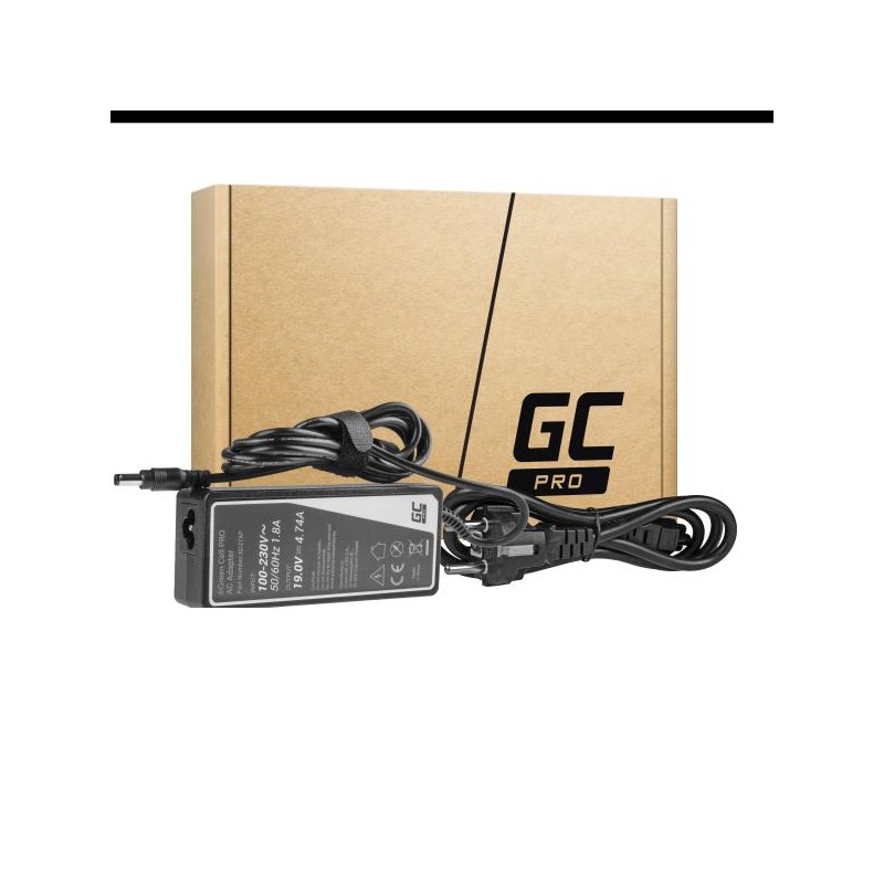 Green Cell PRO nabíječka / AC adaptér pro Asus K50IJ K52 K52J K52F X53S K53S X54H X54C Toshiba Satellite A200 A300 19V 4.74A