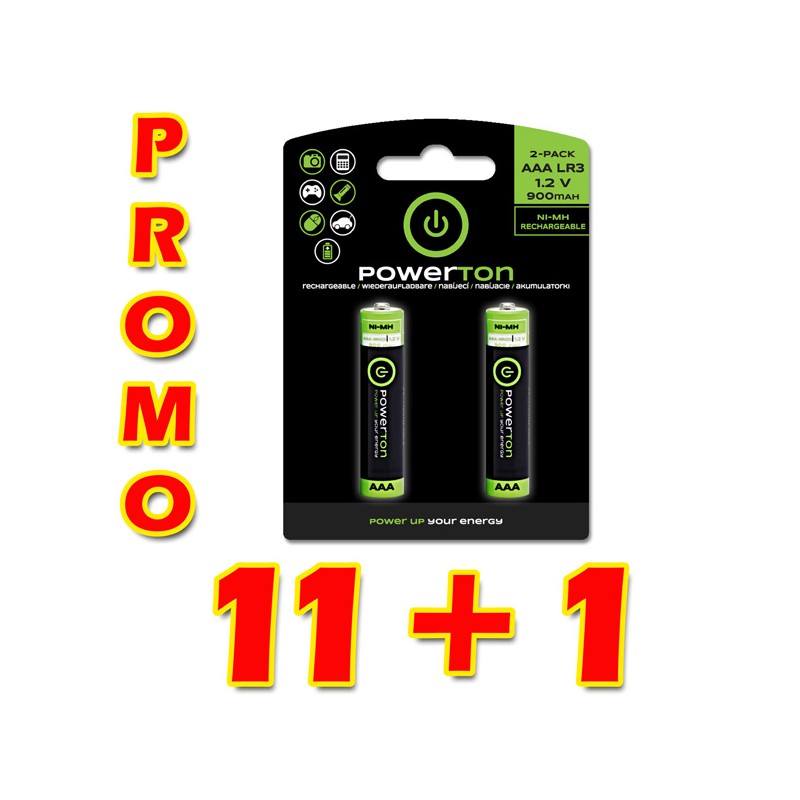 Powerton ENERGY RECHARGE Nabíjecí Ni-MH baterie AAA, 12x2-pack