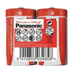PANASONIC Zinkouhlíkové baterie Red Zinc R20RZ/2P D 1,5V (shrink 2ks)