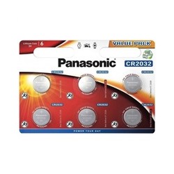 PANASONIC Lithiová baterie (knoflíková) CR-2032EL/6BP 3V (Blistr 6ks)