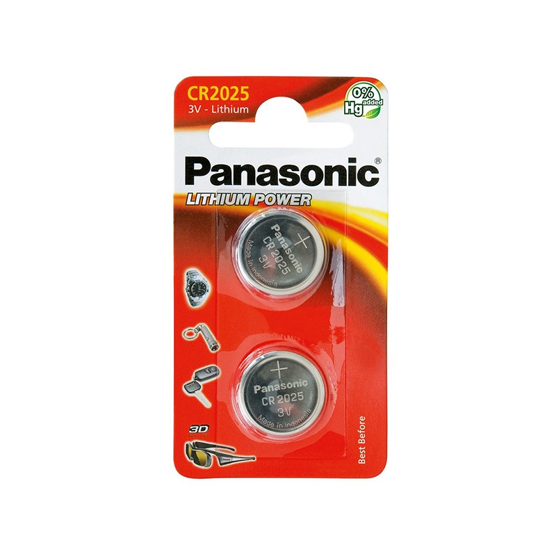 Panasonic Jednorázová lithiová baterie CR2025, 2-pack